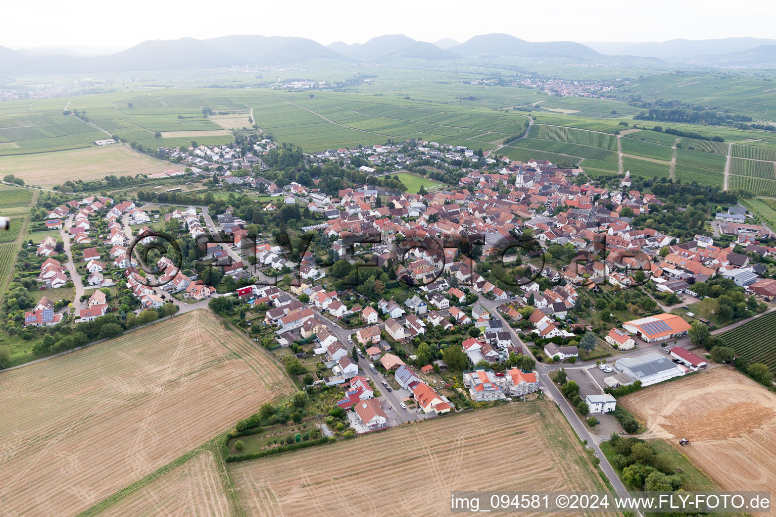 Aerial view of District Mörzheim in Landau in der Pfalz in the state Rhineland-Palatinate, Germany