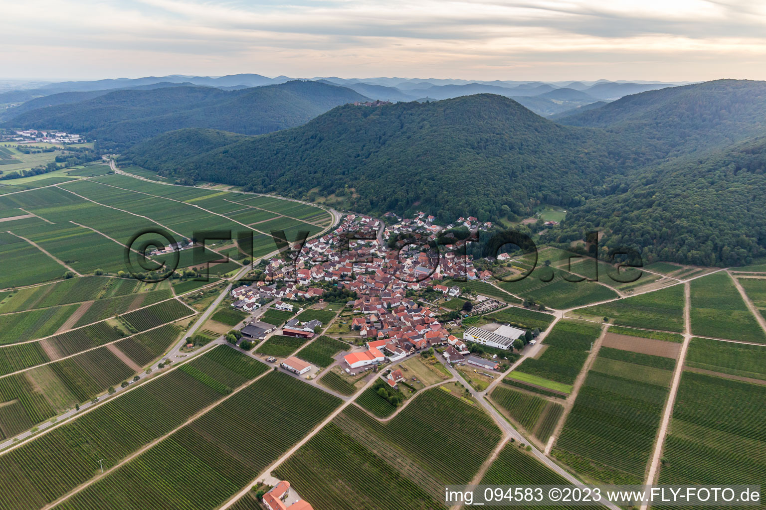 Eschbach in the state Rhineland-Palatinate, Germany viewn from the air