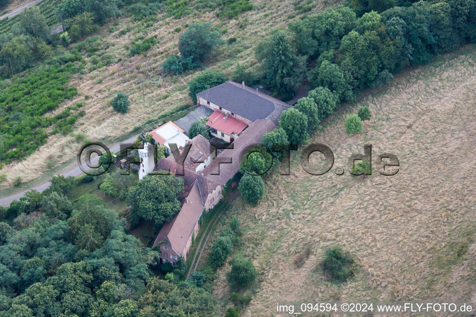 Leinsweiler in the state Rhineland-Palatinate, Germany from above