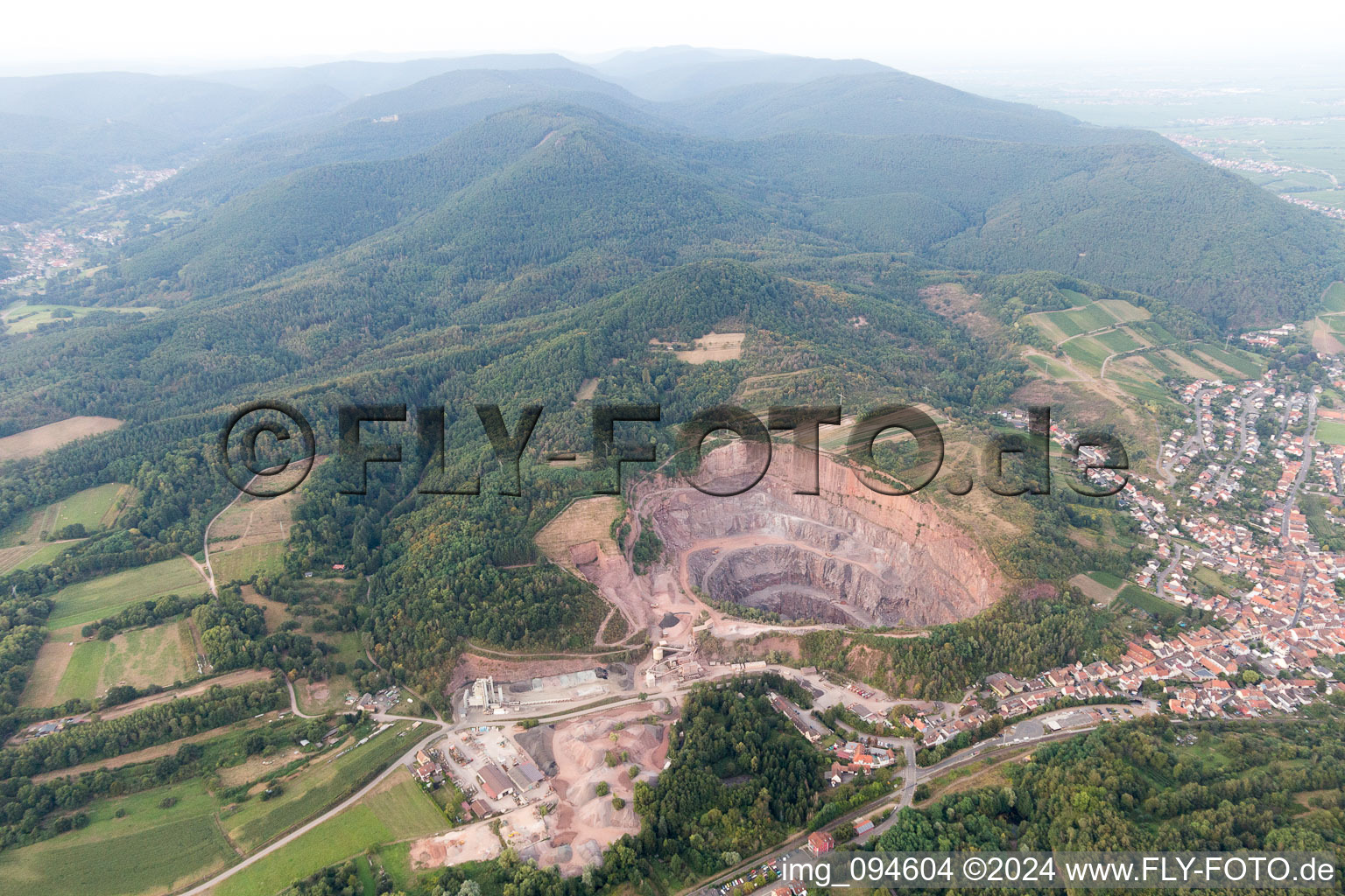 Aerial photograpy of Quarry in Albersweiler in the state Rhineland-Palatinate, Germany