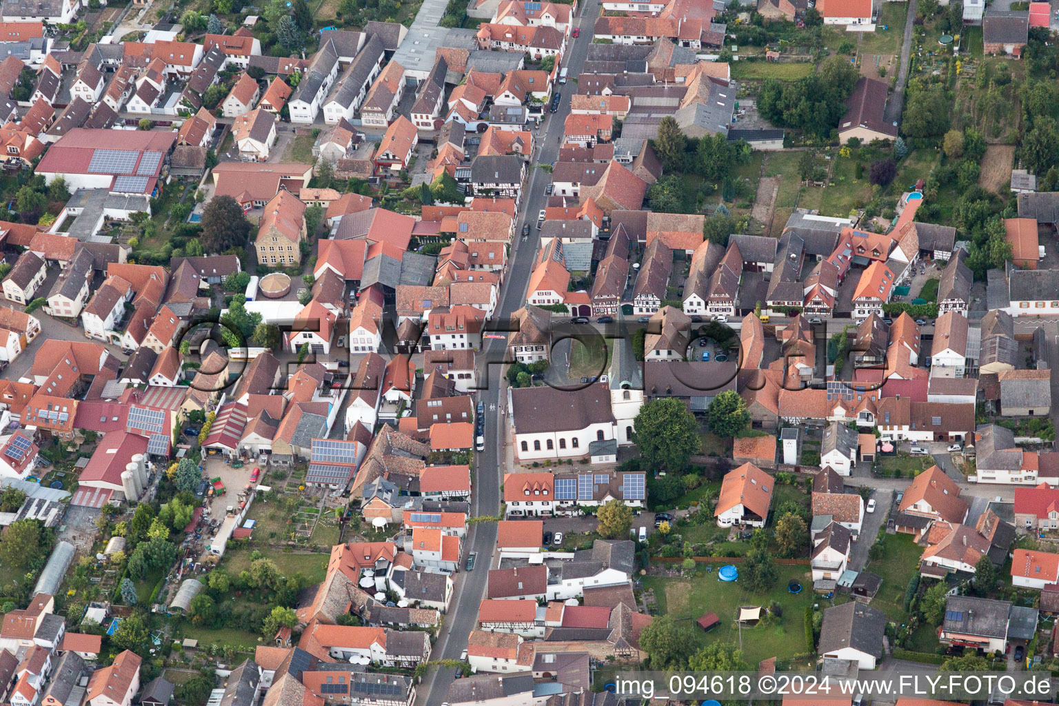 Venningen in the state Rhineland-Palatinate, Germany from the plane