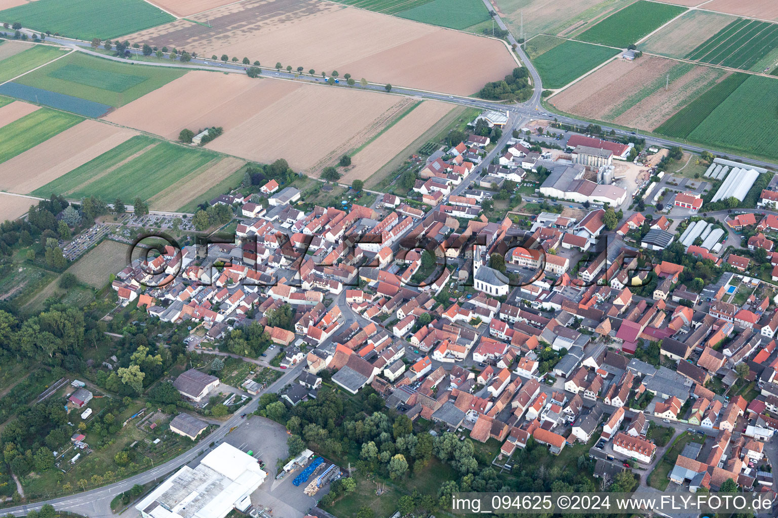 District Niederhochstadt in Hochstadt in the state Rhineland-Palatinate, Germany out of the air