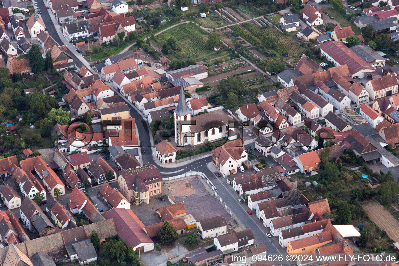 District Ottersheim in Ottersheim bei Landau in the state Rhineland-Palatinate, Germany from a drone