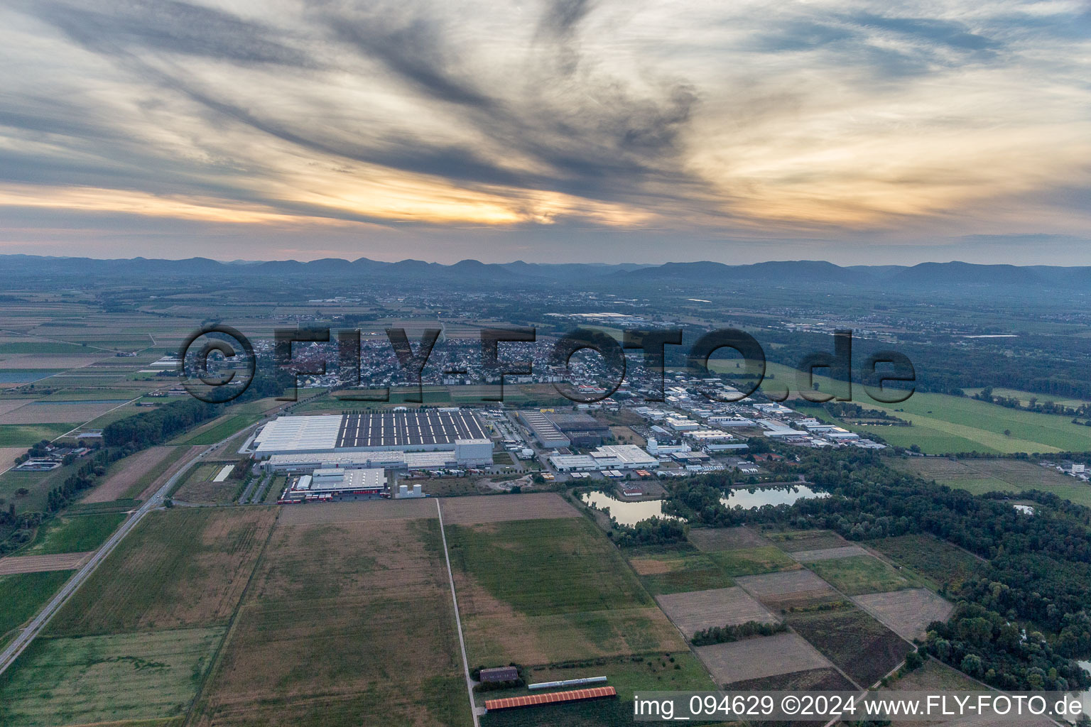 Industrial and commercial area Ost (Prowell GmbH) in Offenbach an der Queich in the state Rhineland-Palatinate, Germany