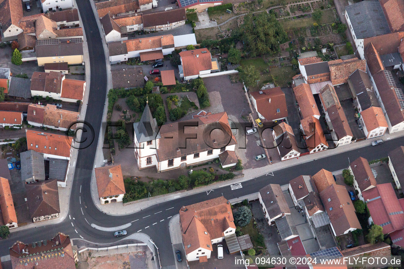 Aerial view of District Ottersheim in Ottersheim bei Landau in the state Rhineland-Palatinate, Germany