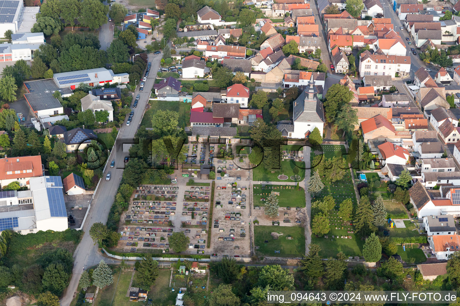 Groß-Rohrheim in the state Hesse, Germany from the plane