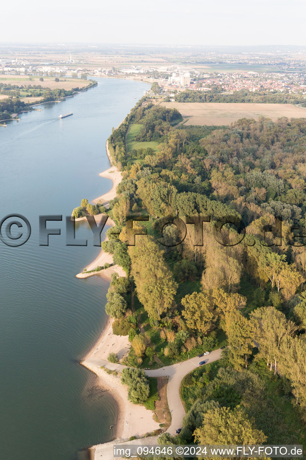 Hamm am Rhein in the state Rhineland-Palatinate, Germany from above