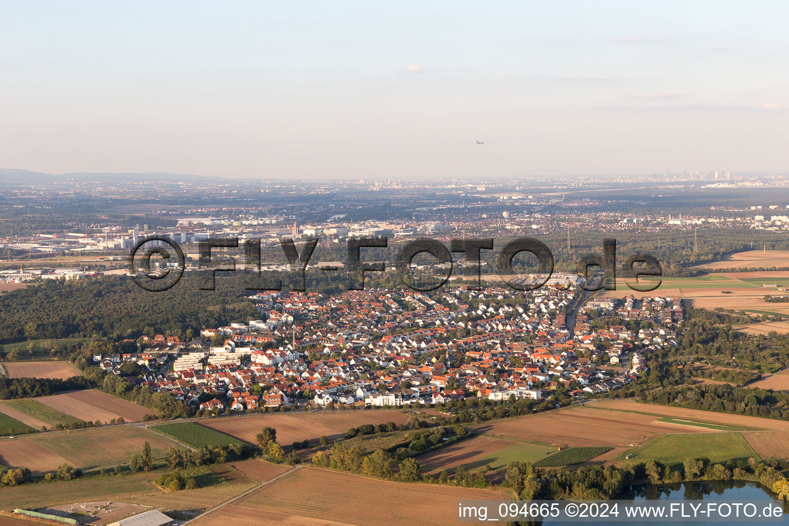 Aerial photograpy of Astheim in the state Hesse, Germany