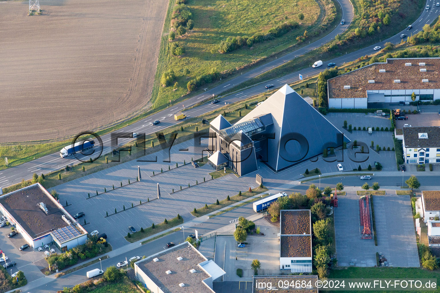 Event and music-concert grounds of the Arena Pyramide Mainz in the district Hechtsheim in Mainz in the state Rhineland-Palatinate, Germany