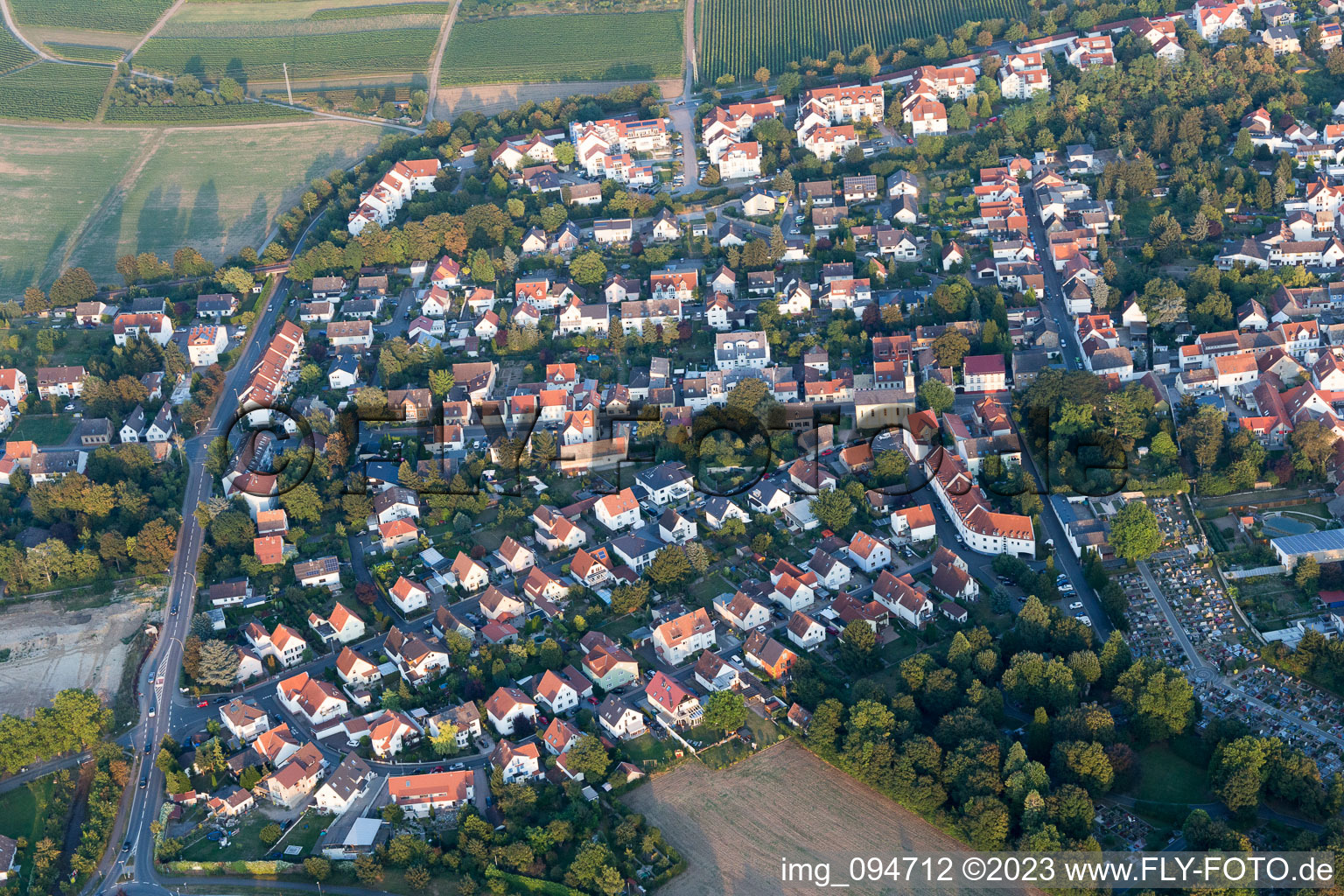 Aerial view of Nieder-Olm in the state Rhineland-Palatinate, Germany