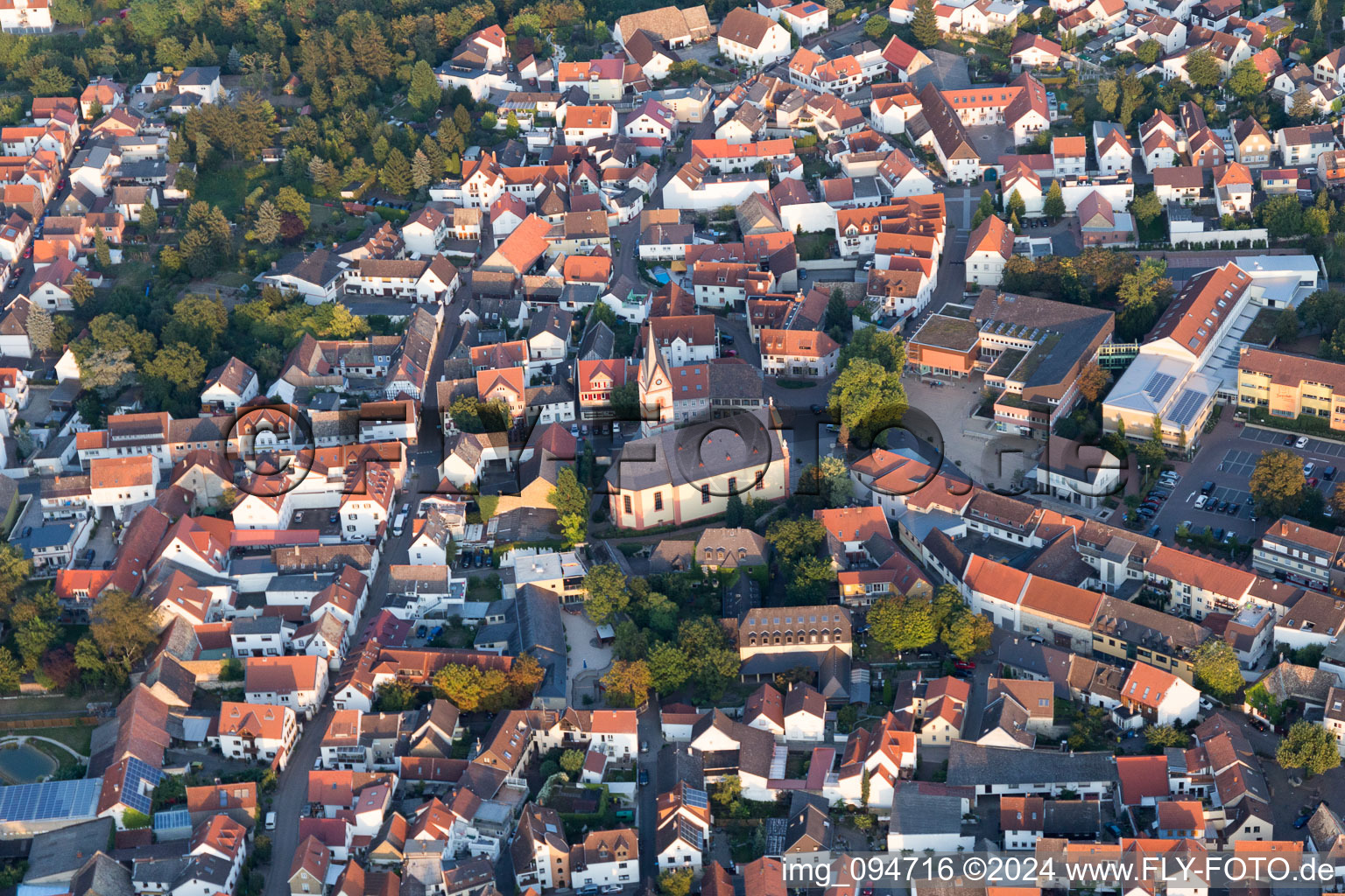 Nieder-Olm in the state Rhineland-Palatinate, Germany from above