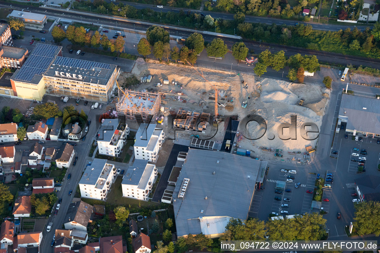 Bird's eye view of Nieder-Olm in the state Rhineland-Palatinate, Germany