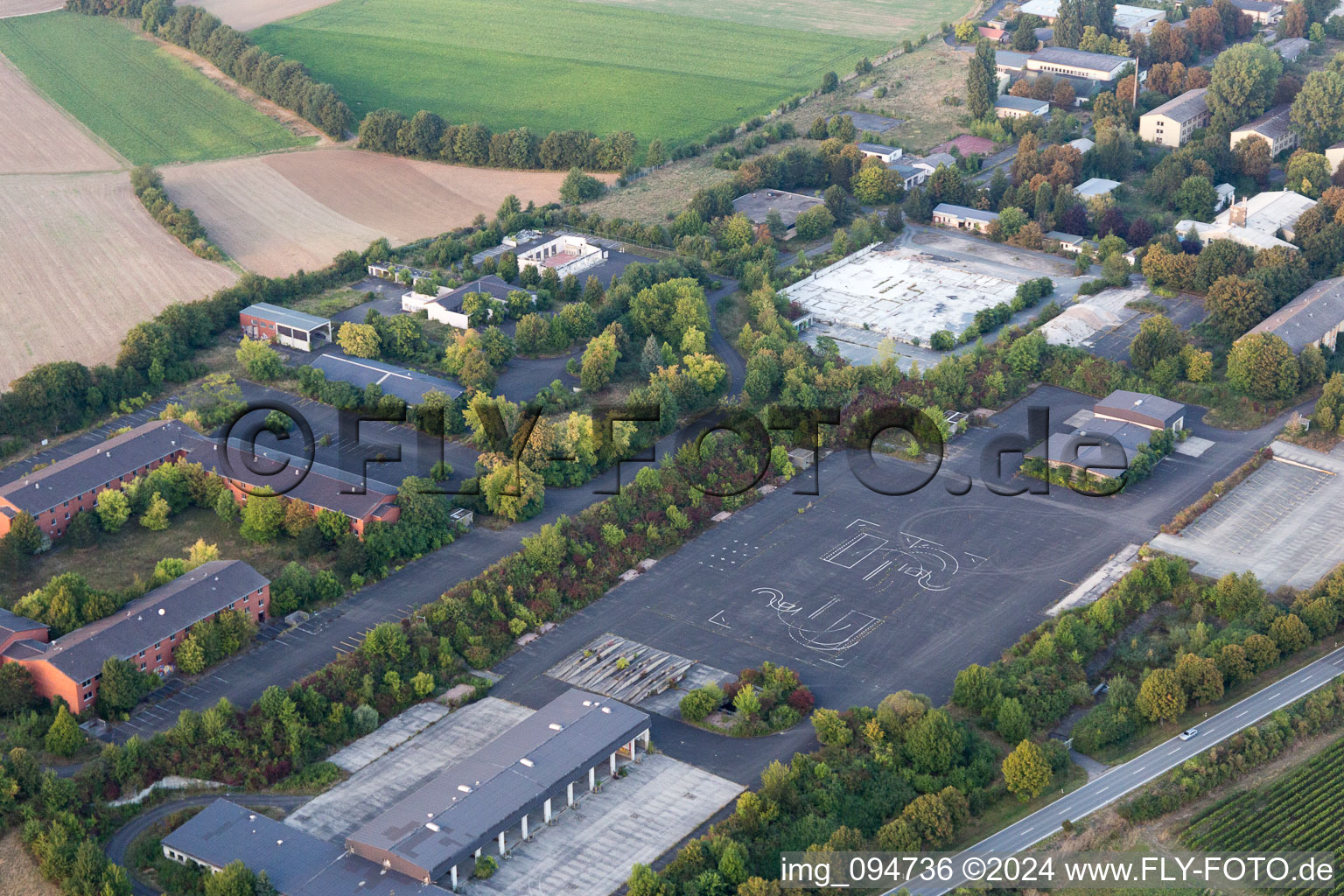 Aerial view of Rhein-Selz-Park in Nierstein in the state Rhineland-Palatinate, Germany