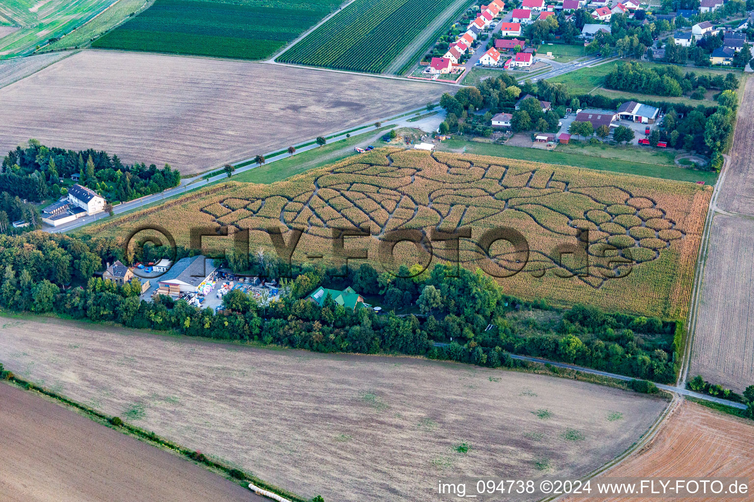 Corn maze in Dalheim in the state Rhineland-Palatinate, Germany