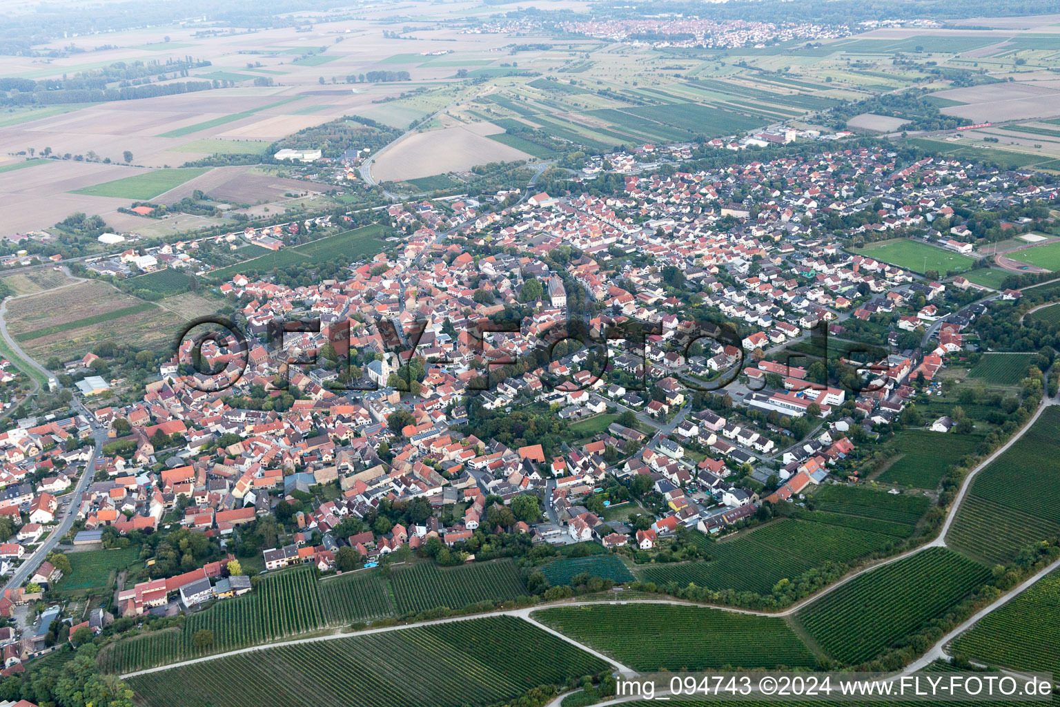 Guntersblum in the state Rhineland-Palatinate, Germany viewn from the air