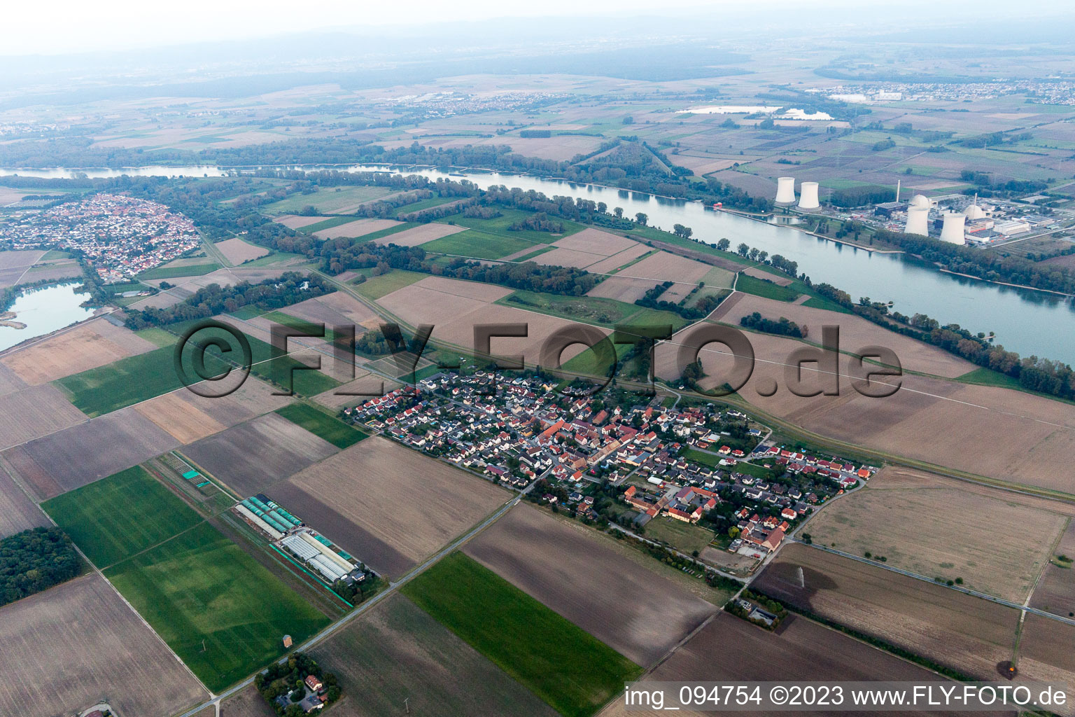 District Ibersheim in Worms in the state Rhineland-Palatinate, Germany from above