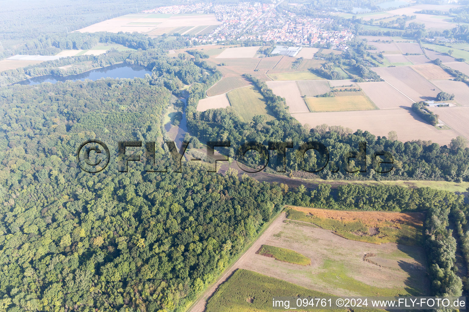 District Sondernheim in Germersheim in the state Rhineland-Palatinate, Germany from the drone perspective