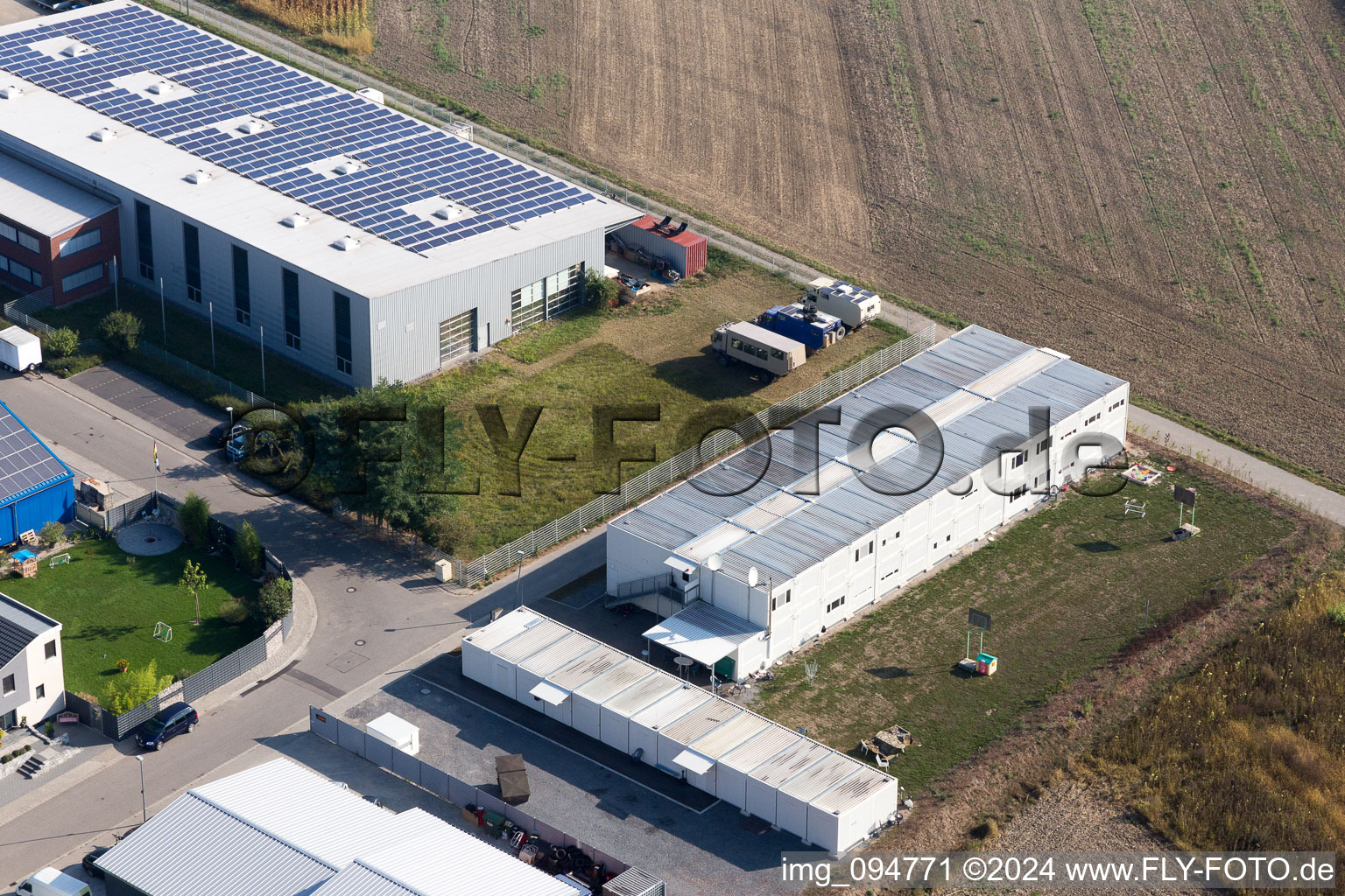 Container settlement in the district Rußheim in Dettenheim in the state Baden-Wuerttemberg, Germany