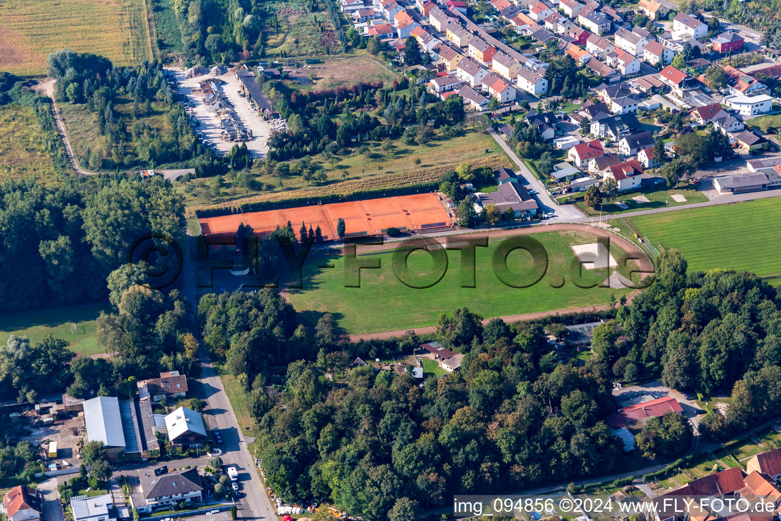 Calisthenics facility, bird park in the district Liedolsheim in Dettenheim in the state Baden-Wuerttemberg, Germany