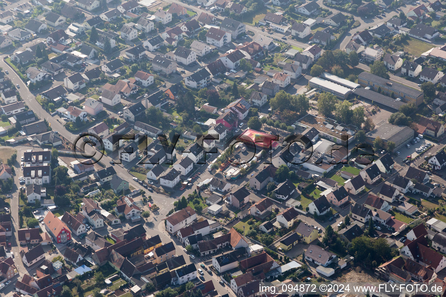 Leimersheim in the state Rhineland-Palatinate, Germany from a drone