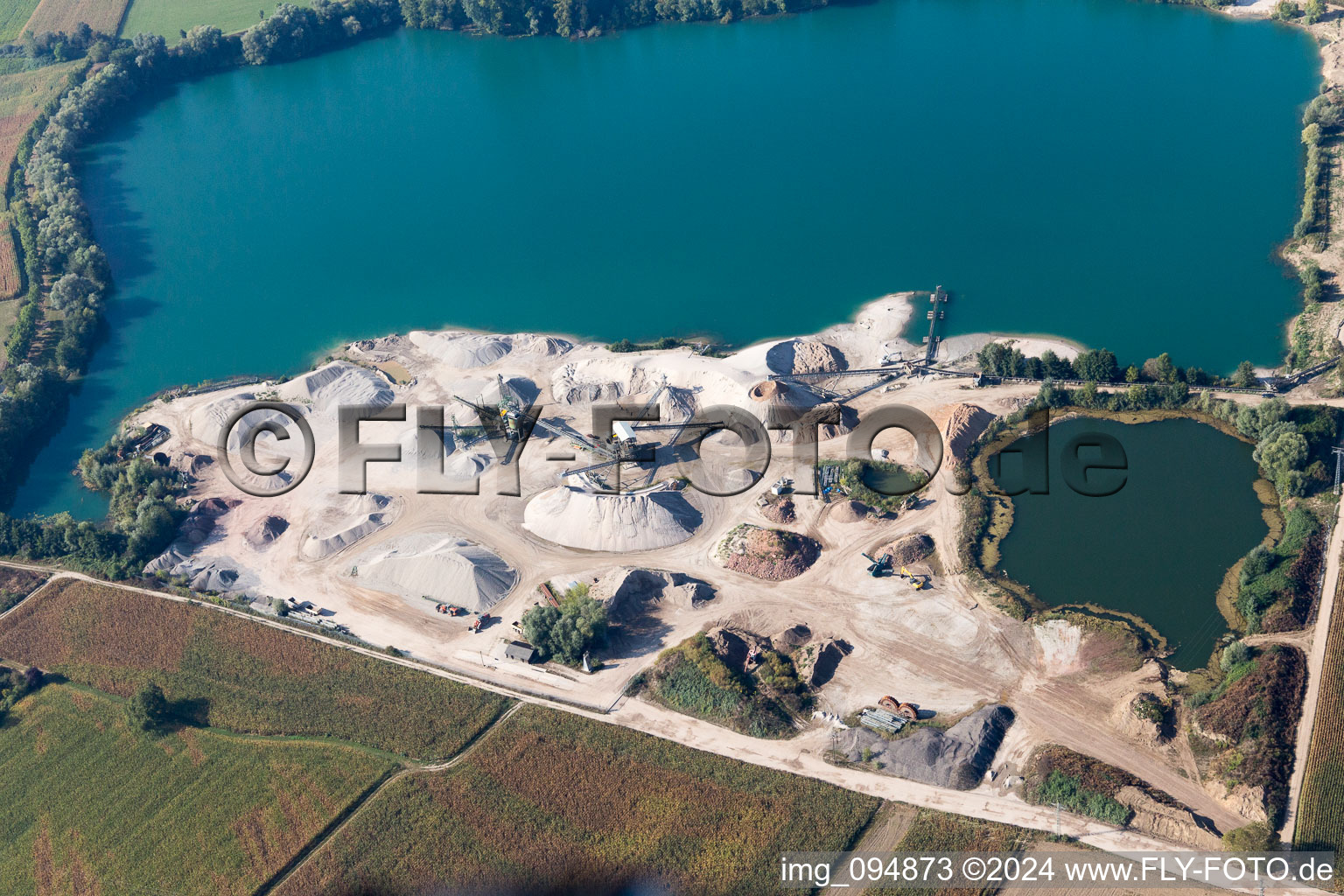 Leimersheim in the state Rhineland-Palatinate, Germany seen from a drone