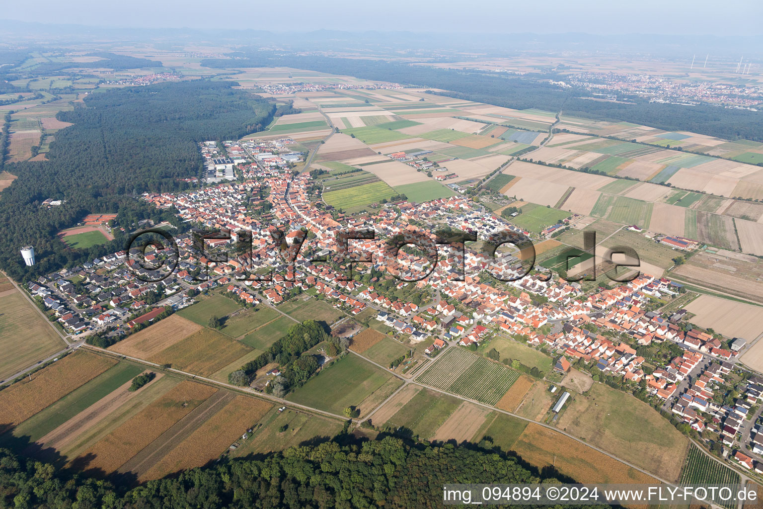 Hatzenbühl in the state Rhineland-Palatinate, Germany from a drone