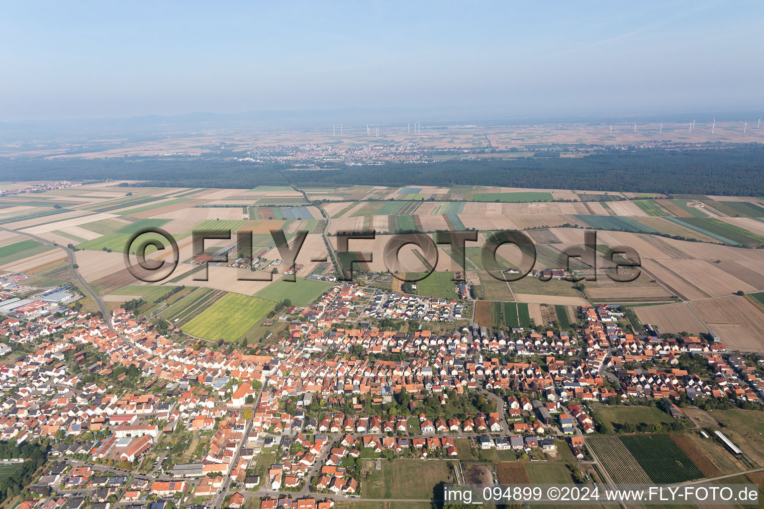 Aerial view of Hatzenbühl in the state Rhineland-Palatinate, Germany