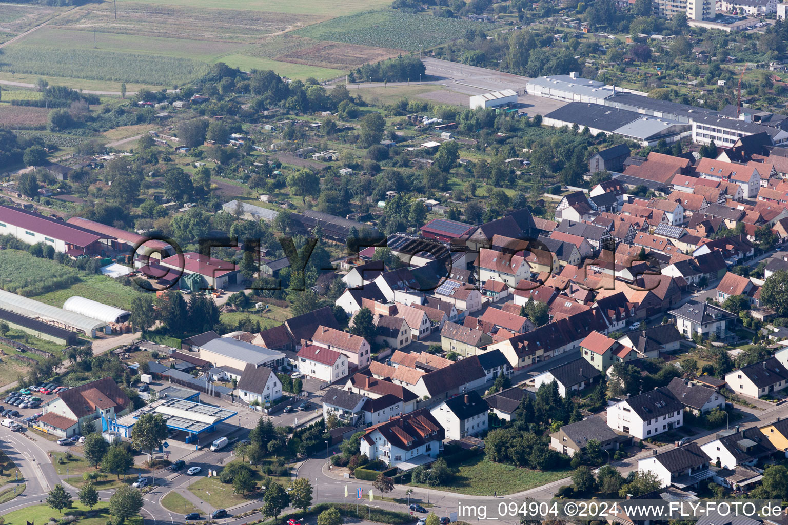 Kandel in the state Rhineland-Palatinate, Germany from the drone perspective