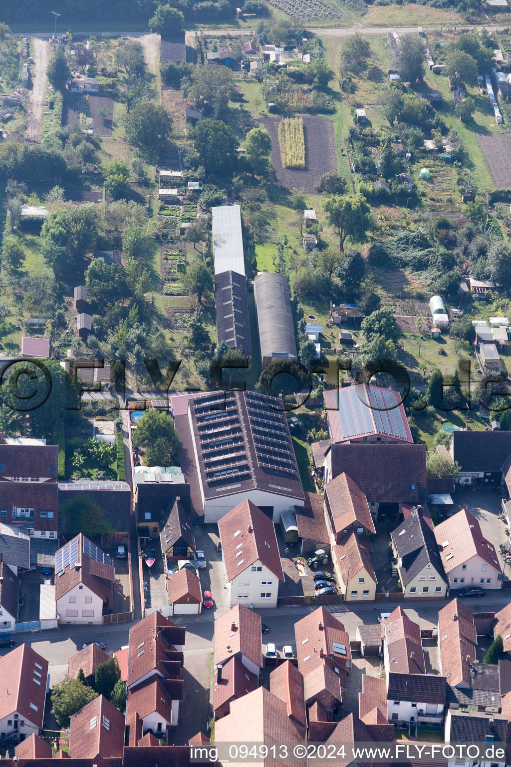 Kandel in the state Rhineland-Palatinate, Germany from the plane