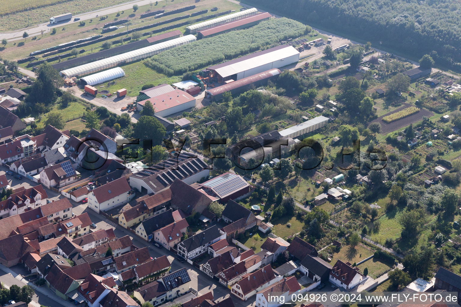 Kandel in the state Rhineland-Palatinate, Germany seen from above