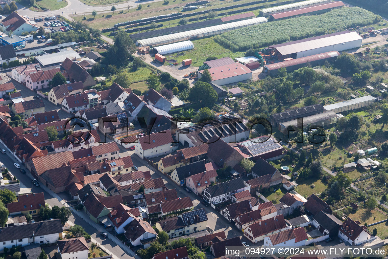 Kandel in the state Rhineland-Palatinate, Germany from the plane