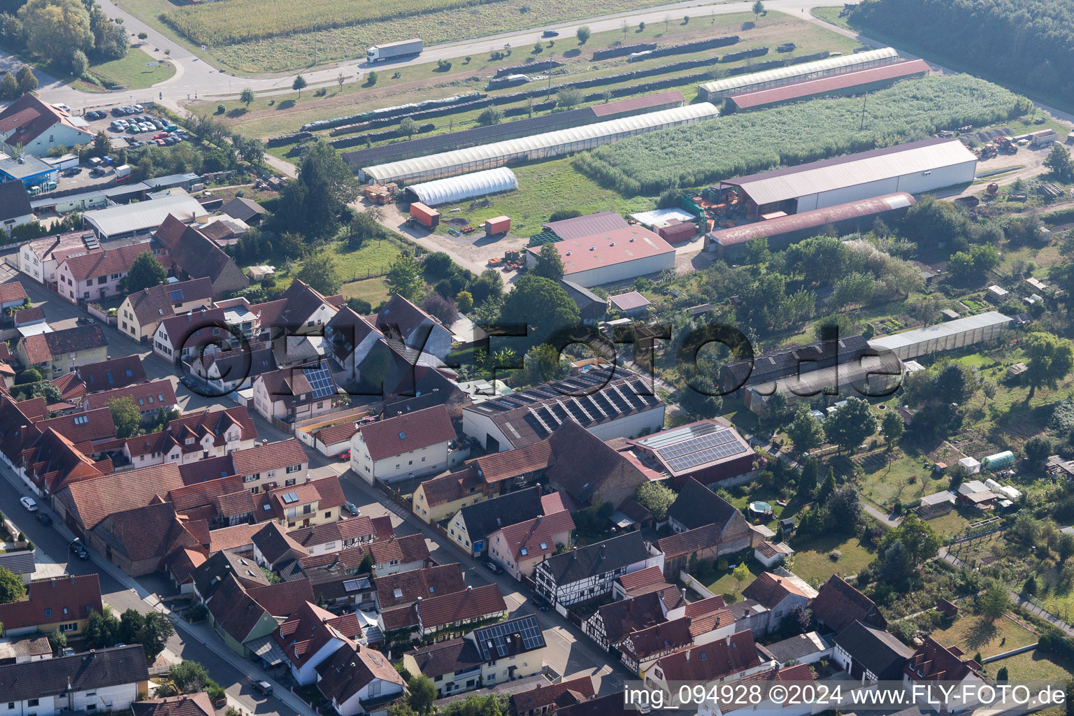 Bird's eye view of Kandel in the state Rhineland-Palatinate, Germany