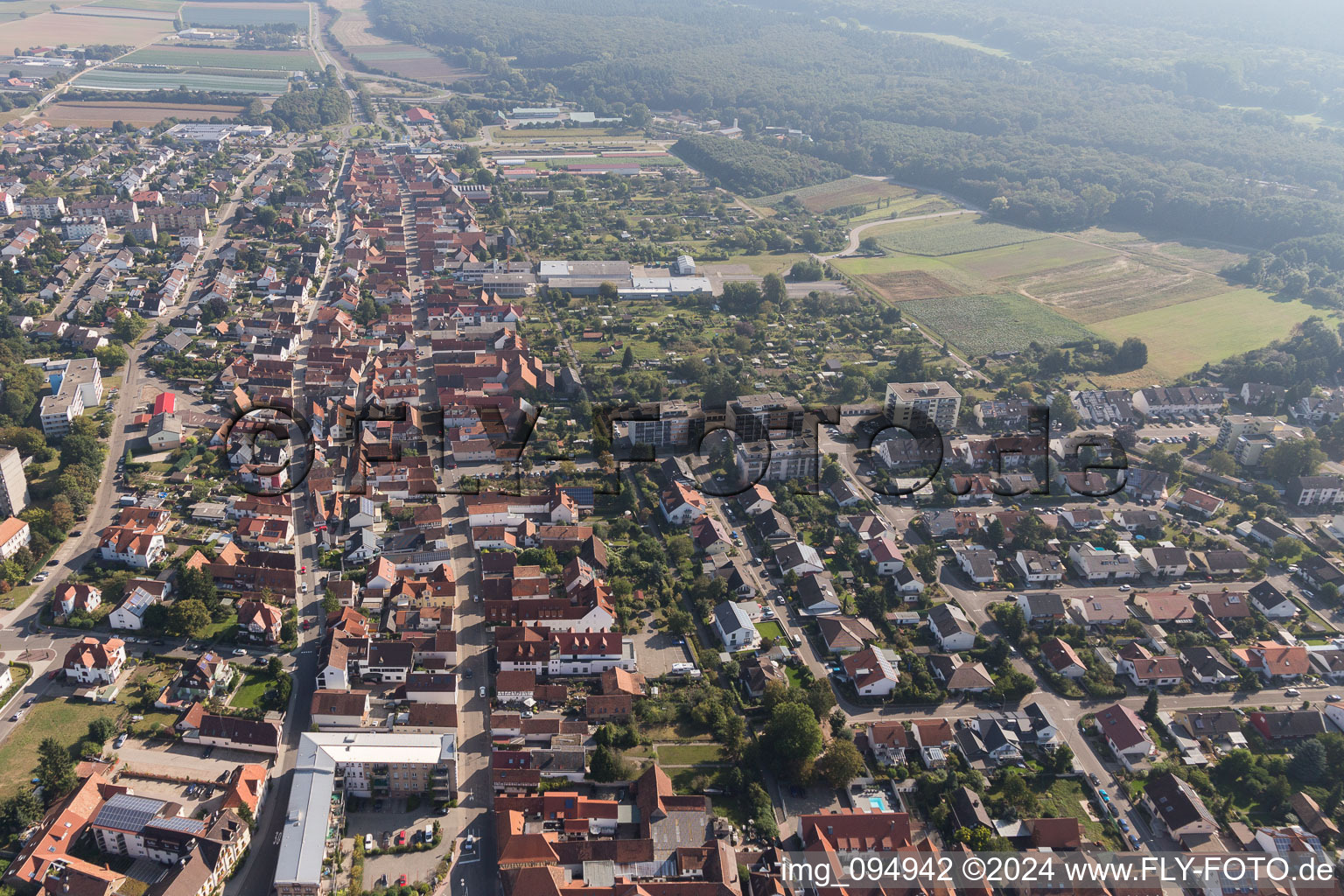 Bird's eye view of Kandel in the state Rhineland-Palatinate, Germany