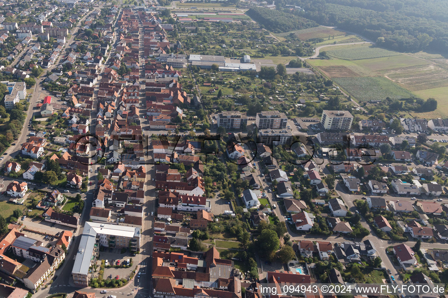 Kandel in the state Rhineland-Palatinate, Germany viewn from the air