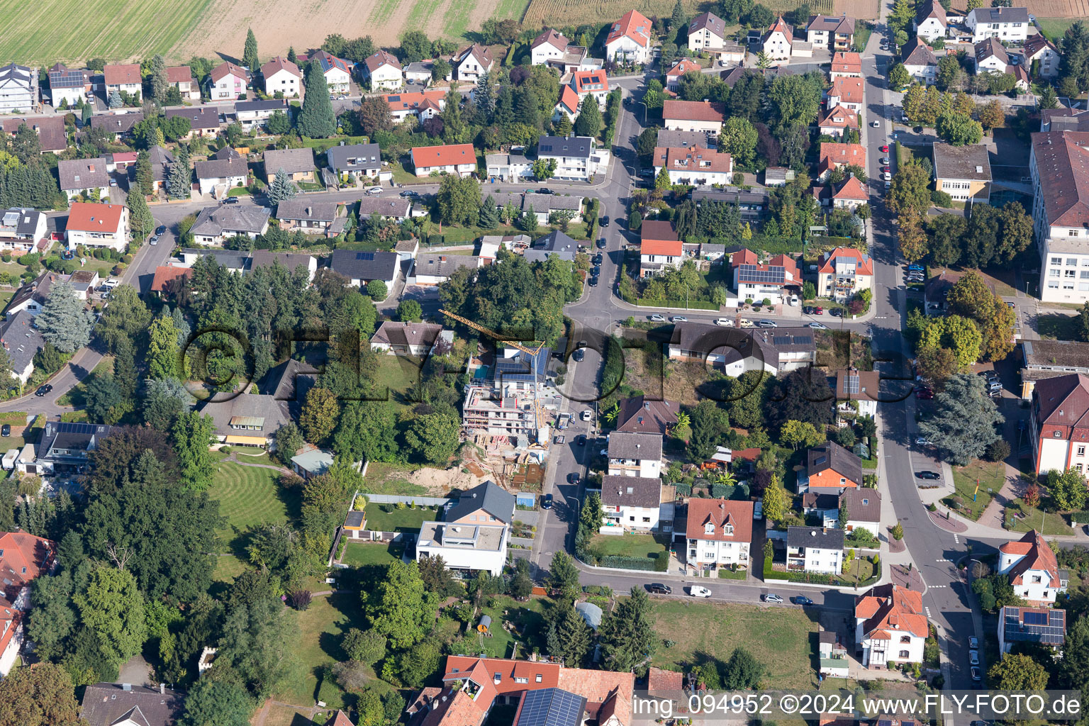 Kandel in the state Rhineland-Palatinate, Germany from above