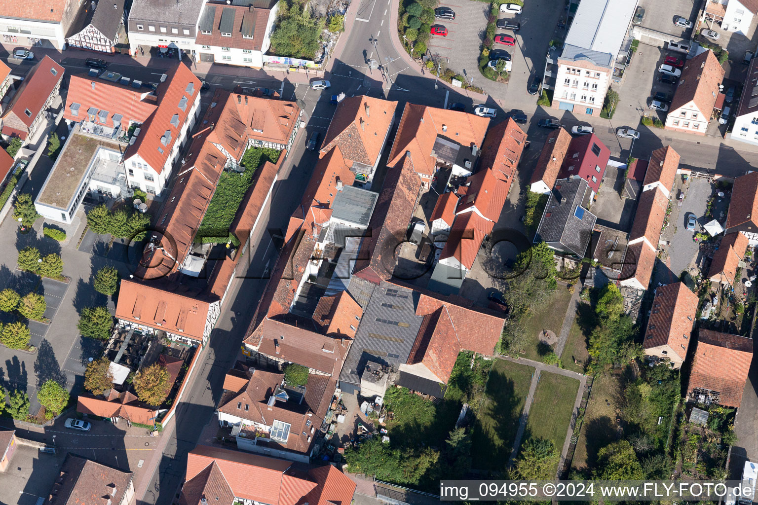 Kandel in the state Rhineland-Palatinate, Germany from the plane