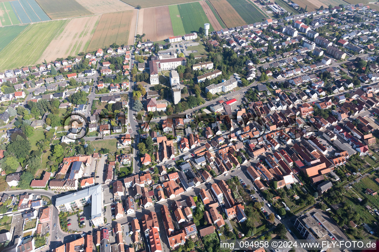 Drone recording of Kandel in the state Rhineland-Palatinate, Germany