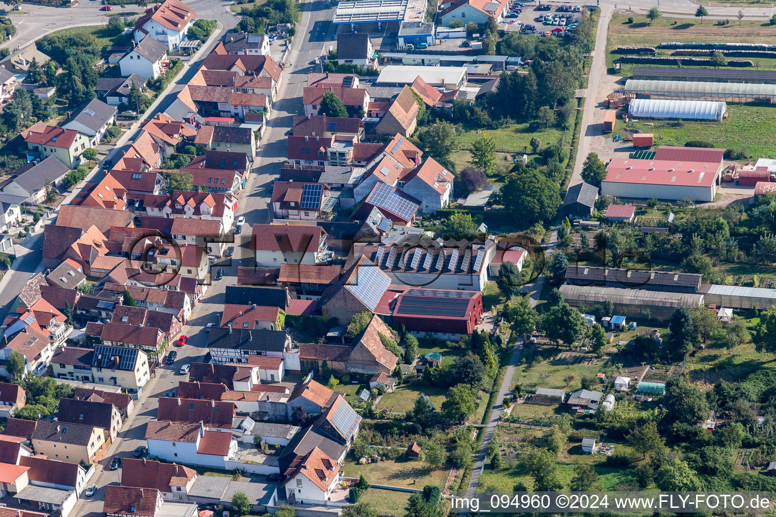 Kandel in the state Rhineland-Palatinate, Germany from the drone perspective