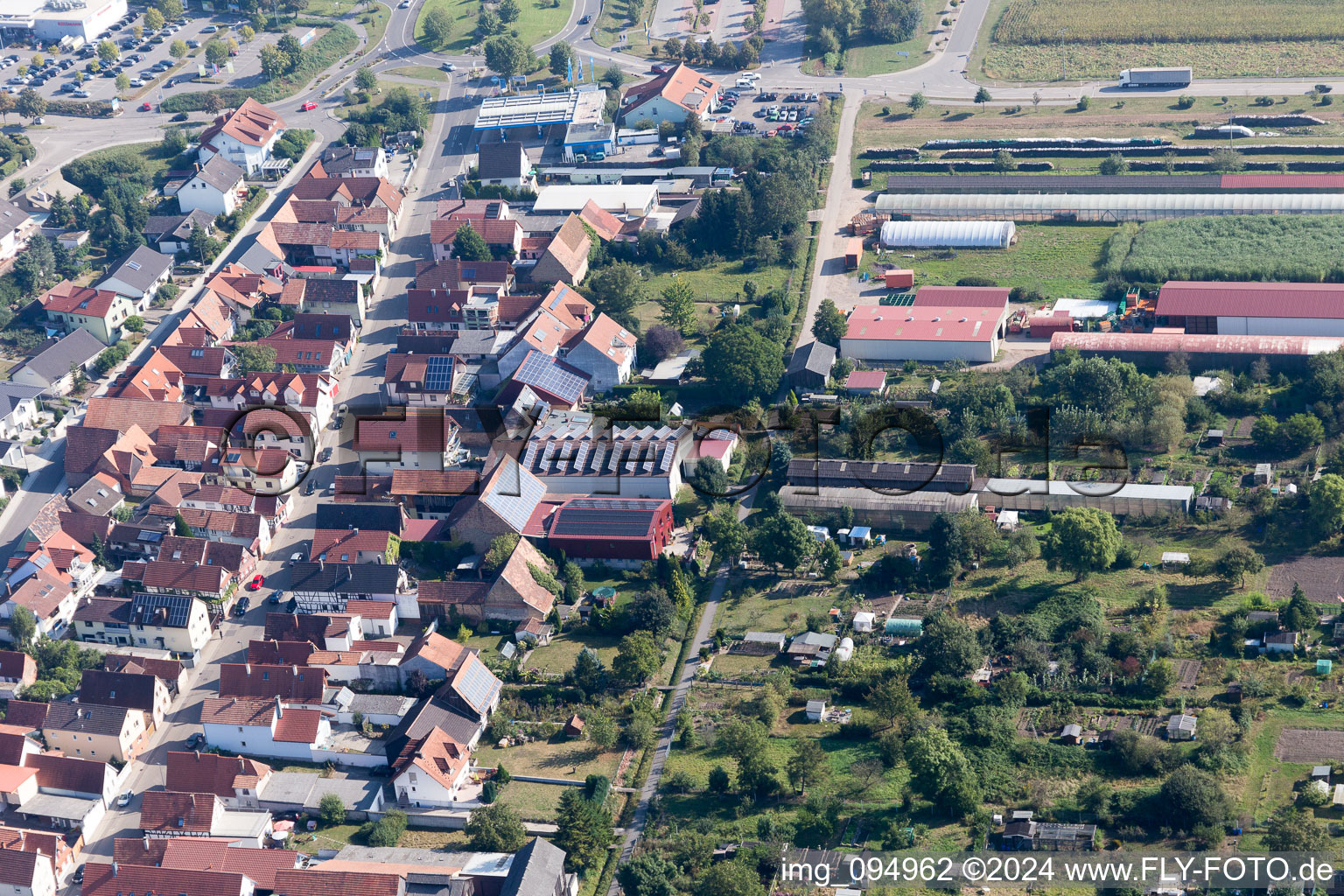 Kandel in the state Rhineland-Palatinate, Germany seen from a drone