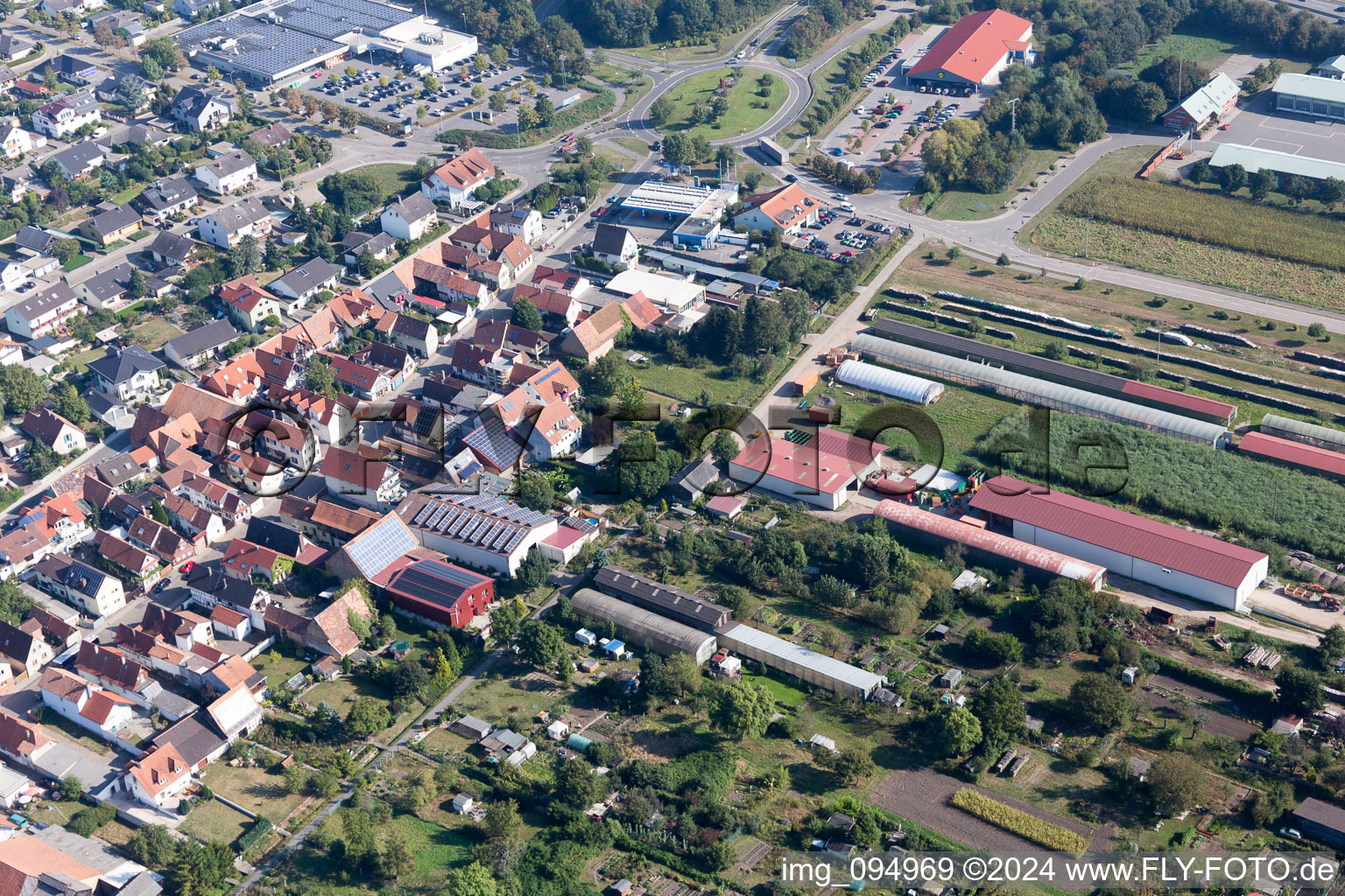 Kandel in the state Rhineland-Palatinate, Germany from above