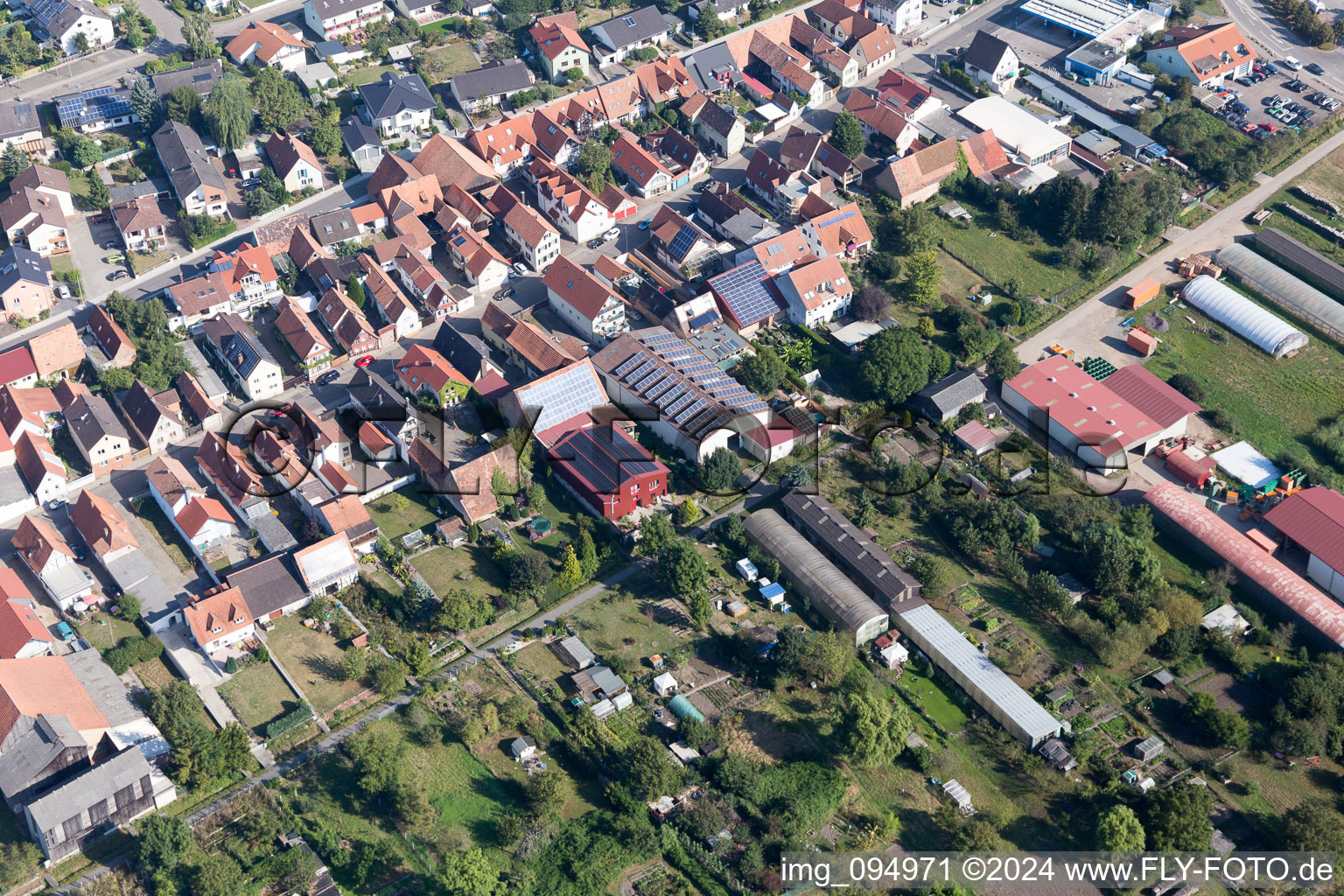 Kandel in the state Rhineland-Palatinate, Germany seen from above