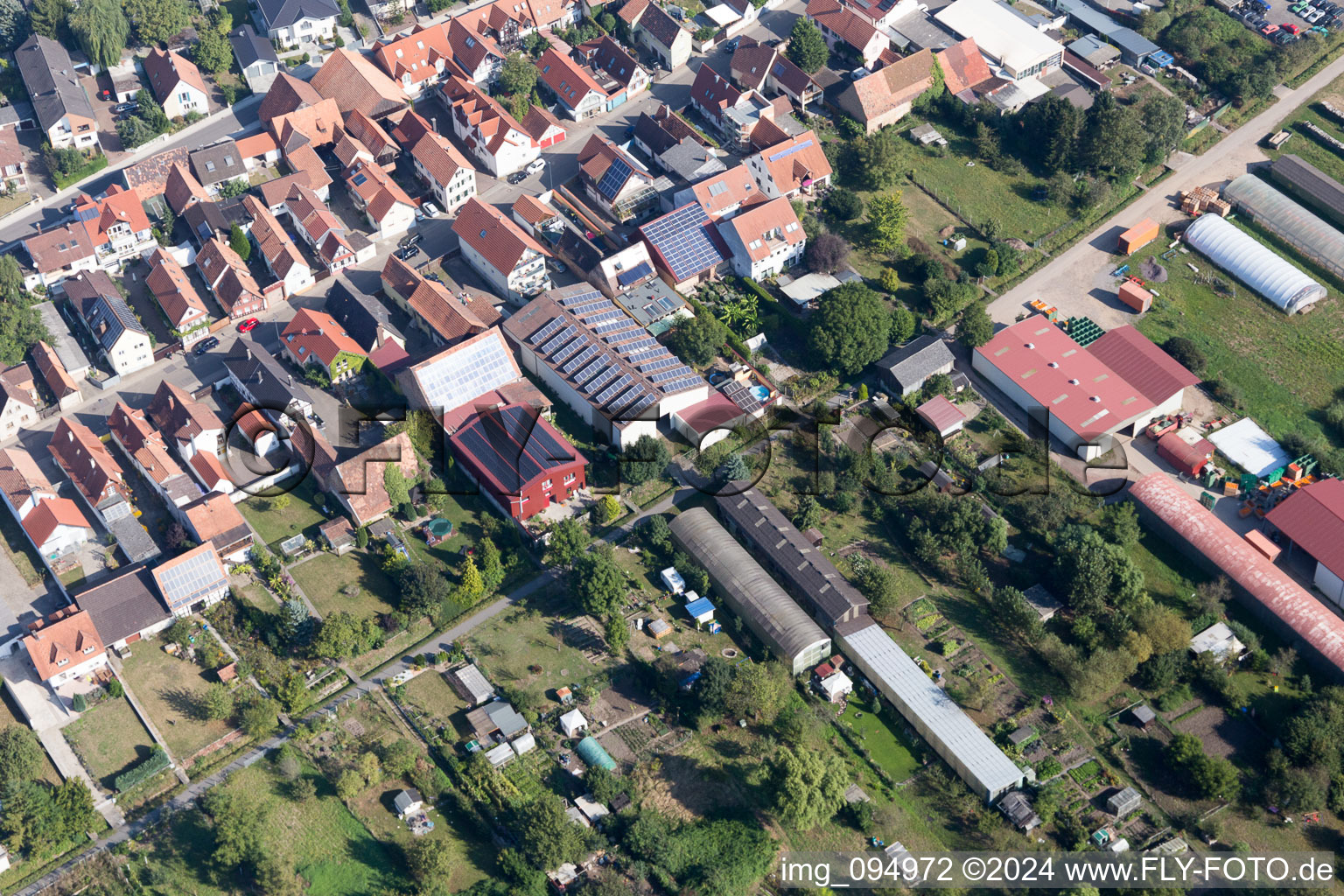 Kandel in the state Rhineland-Palatinate, Germany from the plane