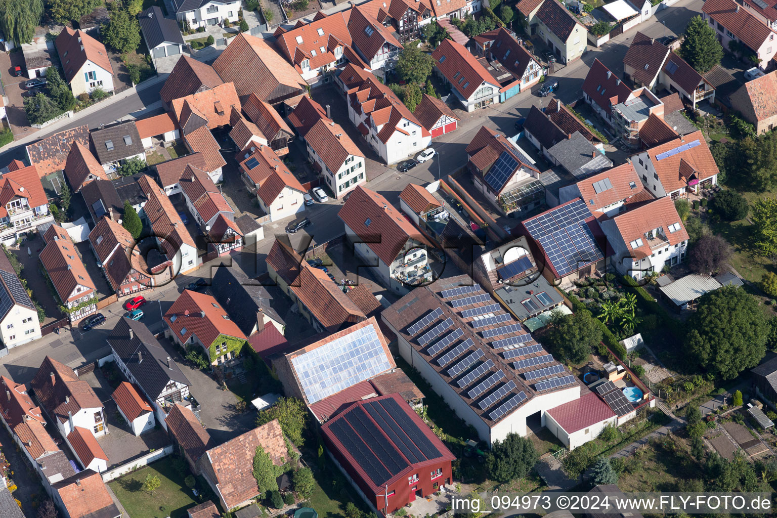 Bird's eye view of Kandel in the state Rhineland-Palatinate, Germany