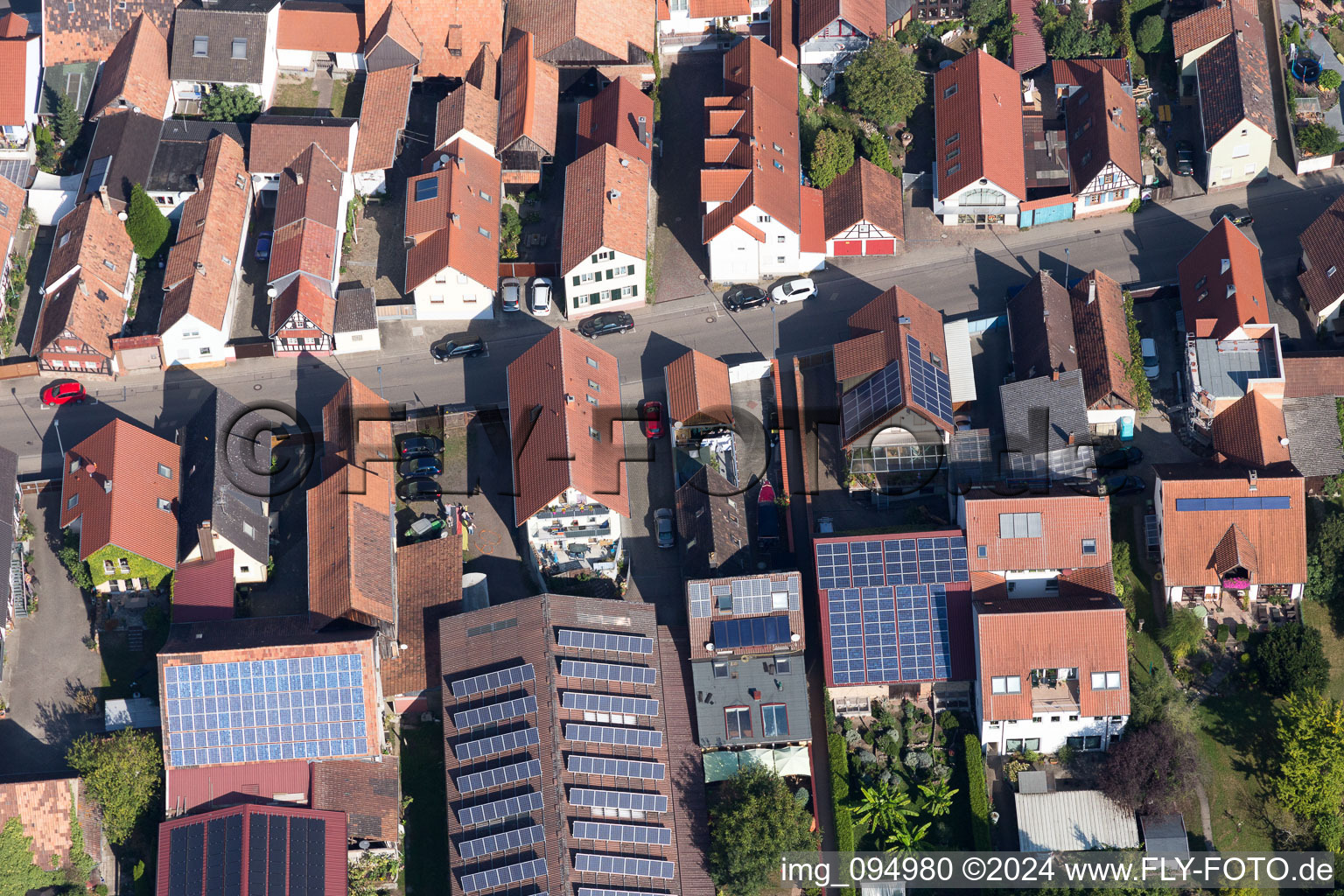 Aerial view of Kandel in the state Rhineland-Palatinate, Germany