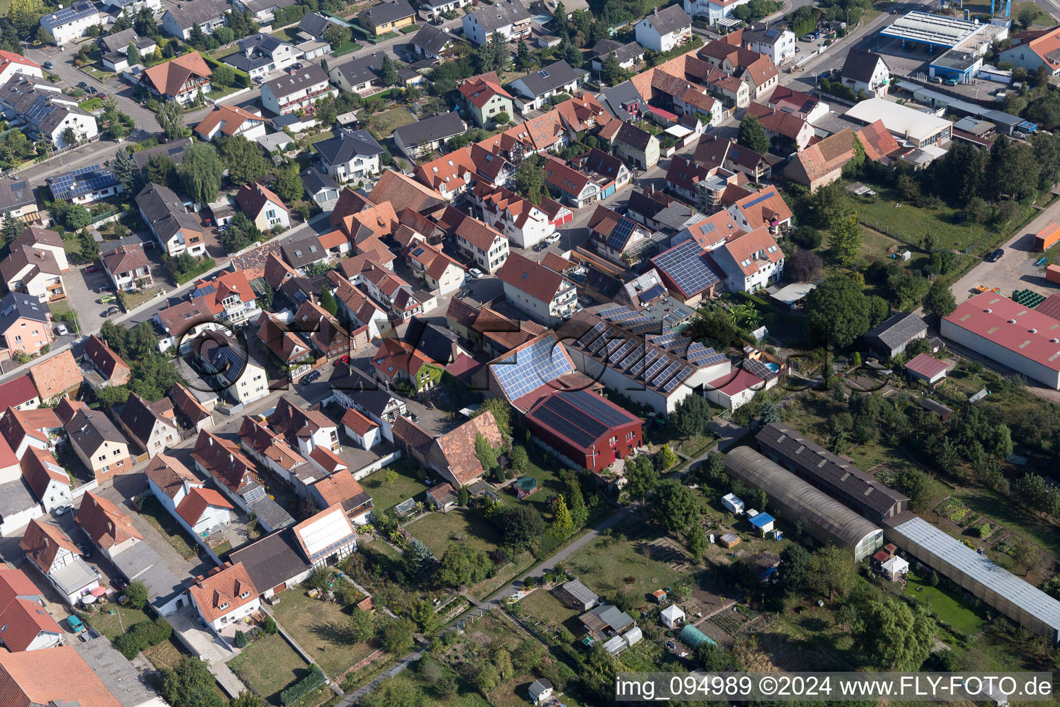 Drone recording of Kandel in the state Rhineland-Palatinate, Germany