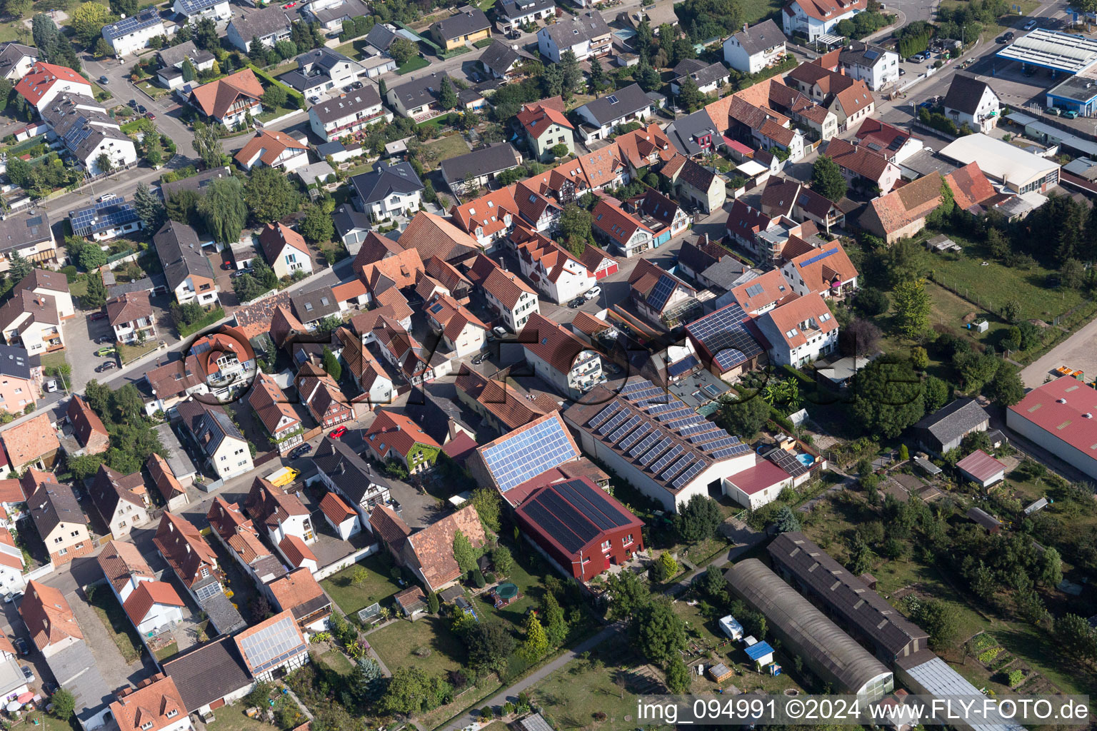 Kandel in the state Rhineland-Palatinate, Germany from the drone perspective