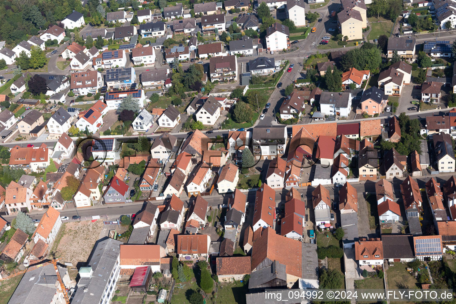 Kandel in the state Rhineland-Palatinate, Germany from a drone