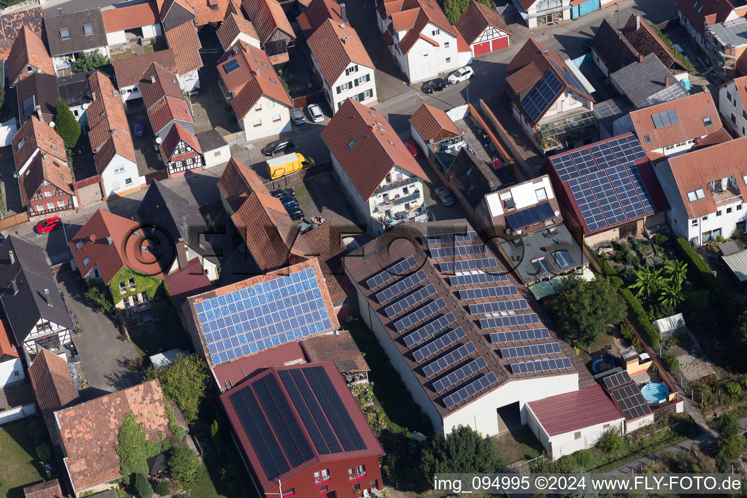 Aerial photograpy of Kandel in the state Rhineland-Palatinate, Germany