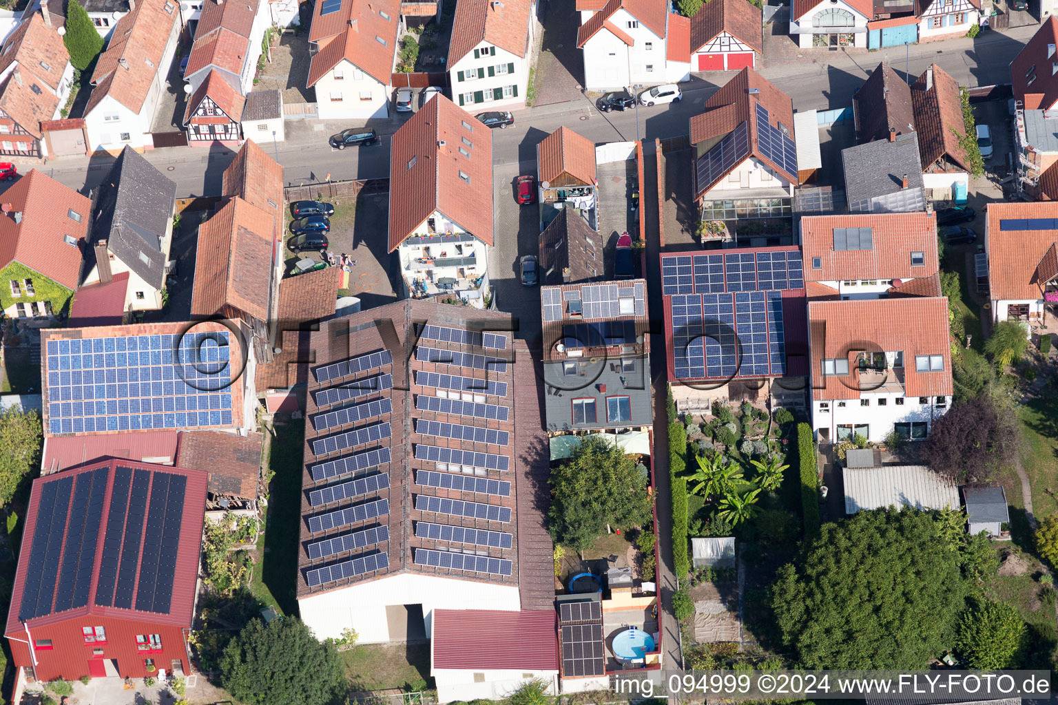 Kandel in the state Rhineland-Palatinate, Germany seen from above