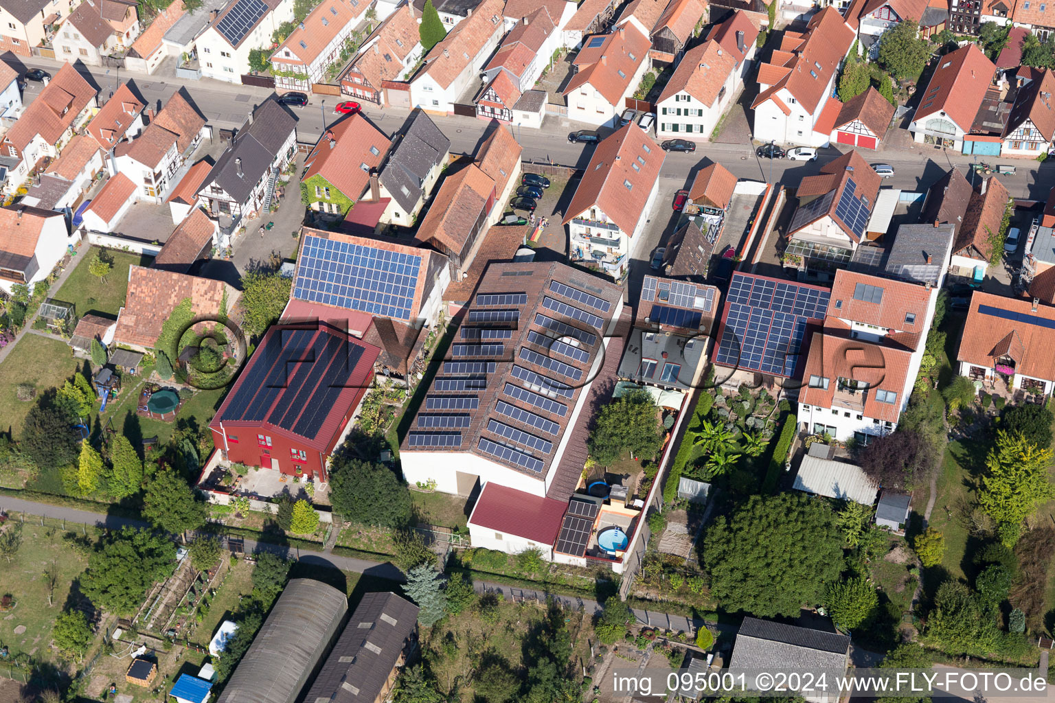 Bird's eye view of Kandel in the state Rhineland-Palatinate, Germany